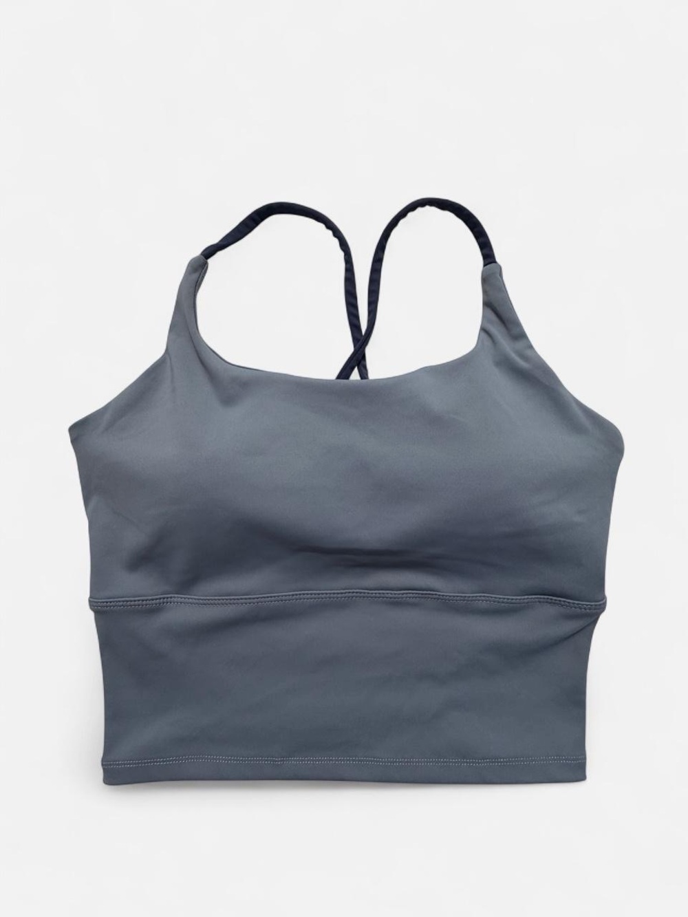 Blue crop top with built in bra